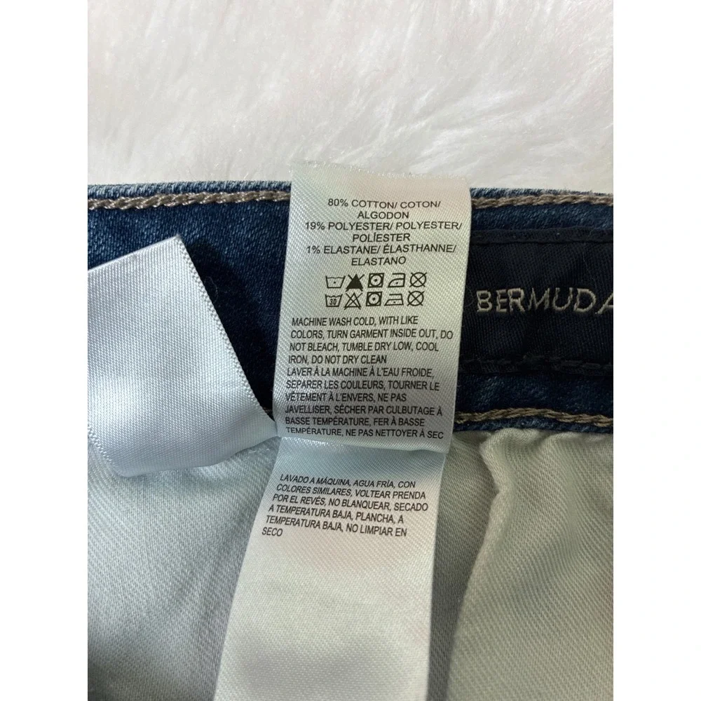 Lucky Brand Bermuda Dark Wash Denim Shorts Womens 4 27 Blue Stretch Knee Length